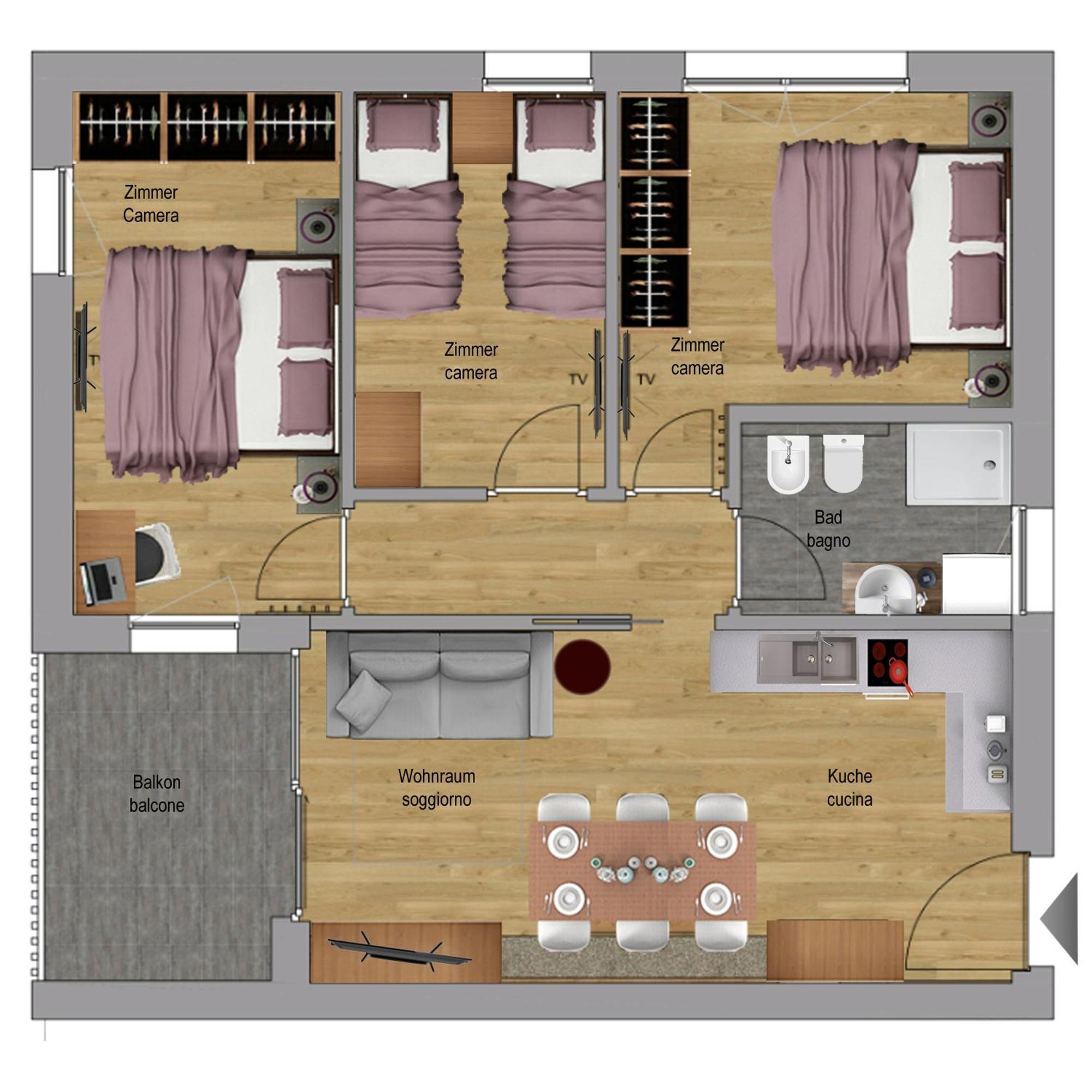 Aurturist Dobbiaco Roulette Apartment Ruang foto